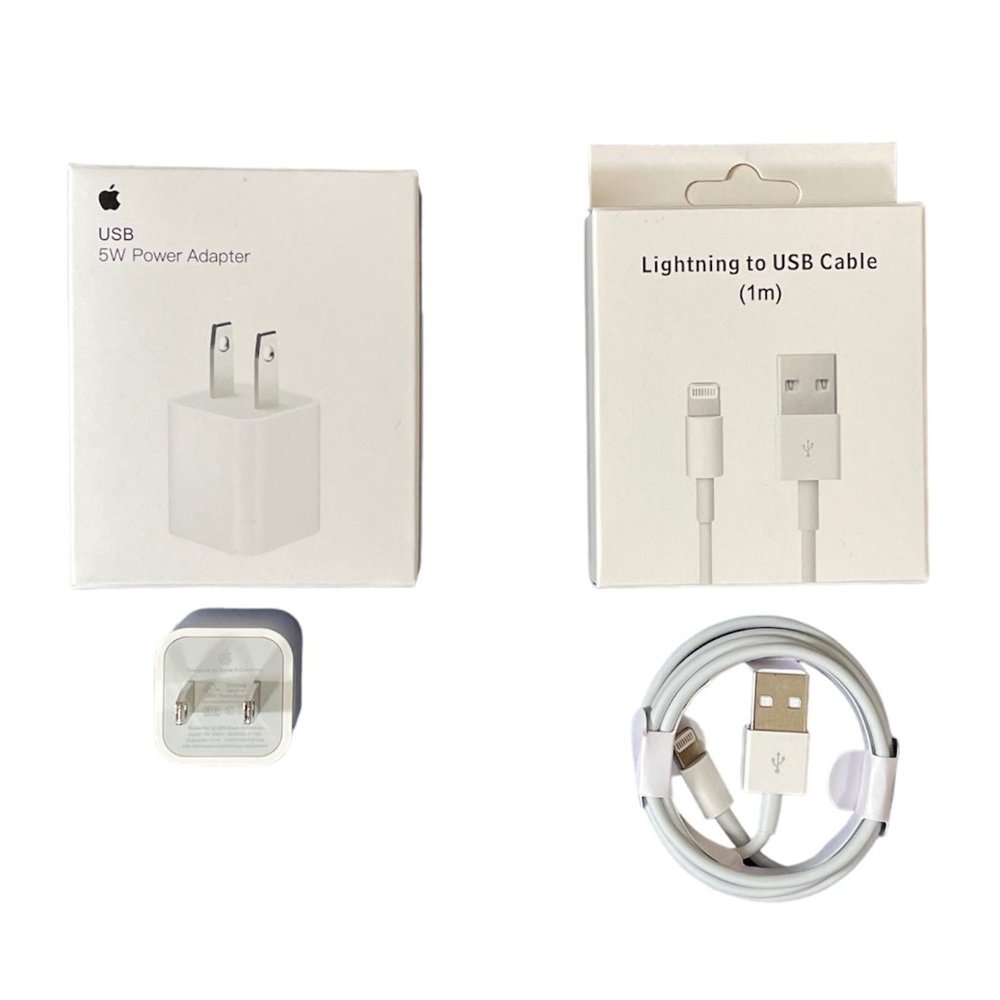 Original Apple 5W USB adapter and 1 Meter USB Lightning Cable New